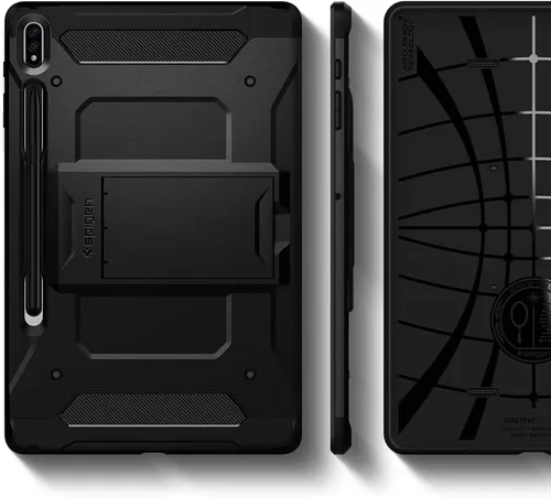 Vista 7 de Spigen Funda rígida rígida para Galaxy Tab S8+ Plus/S7+ Plus (2020), Tough Armor Pro con soporte y soporte integrado para S Pen, protección de doble