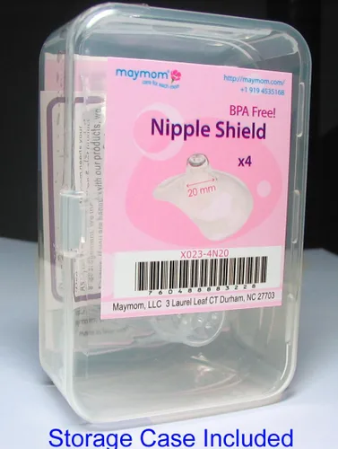 Vista 4 de Maymom Protector de pezón (pequeño/extrapequeño), 4 piezas en estuche de almacenamiento reutilizable (versión más gruesa)