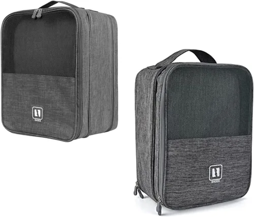 Vista 6 de Bolsa de viaje para zapatos con capacidad para 3 pares de zapatos, bolsas de zapatos para viajes, bolsa portátil para zapatos impermeable, bolsa