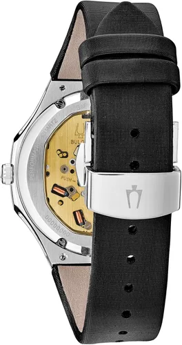 Vista 3 de Bulova Curv - Reloj para mujer acero inoxidable con correa de nailon negro tono plateado modelo 96R229