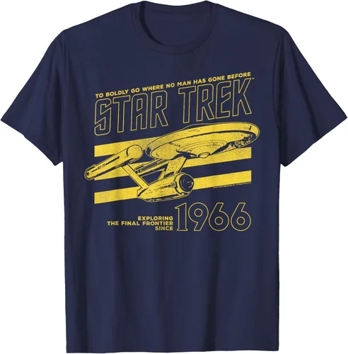 Vista 48 de Star Trek: The Original Series Enterprise '66 Collegiate Camiseta Negro