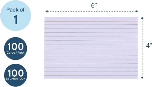 Vista 3 de Roaring Spring Tarjetas de índice recicladas de 4 x 6 pulgadas, 100 unidades, papel de índice reciclado liso blanco 100#, rayado en la parte