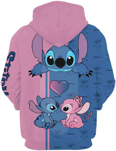 Vista 2 de Qxohuow Anime Cartoon Hoodie Novelty 3D Printed Hooded Pullover, Cute Couple Hoodie Gift for Girls Women
