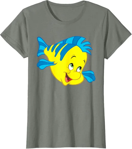 Vista 13 de Disney Camiseta de disfraz de cara grande de la Sirenita Flounder Sidekick