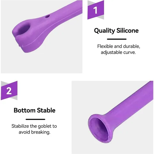 Vista 4 de 8 piezas de accesorios de silicona para lavavajillas, protector de copas de silicona flexible para copas de vino, protector de lavavajillas