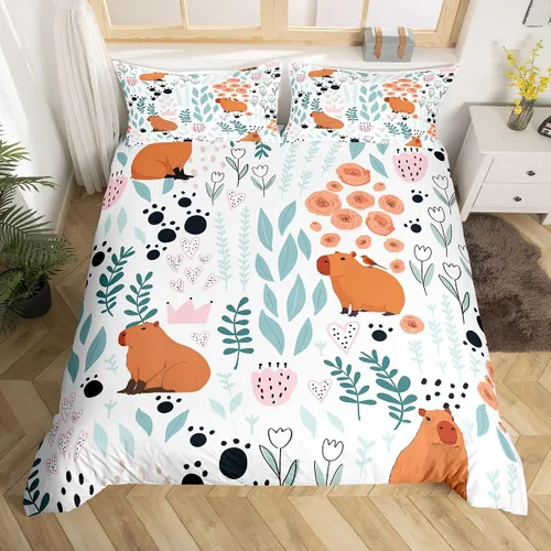 Vista 38 de Erosebridal Juego de ropa de cama individual de animales de la selva para niñas y niños, funda de edredón de elefante oso, tigre, león, safari