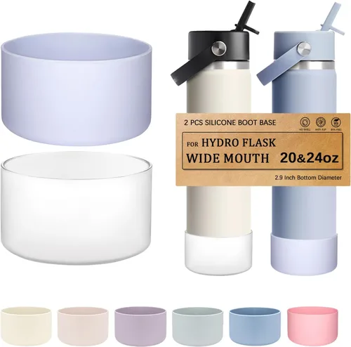 Vista 39 de HEYSKAY Funda Protectora de Silicona para Botellas de Agua Hydro Flask de Boca Ancha de 12oz 16oz 18oz 21oz 24oz Protector de Fondo y Otras Botellas
