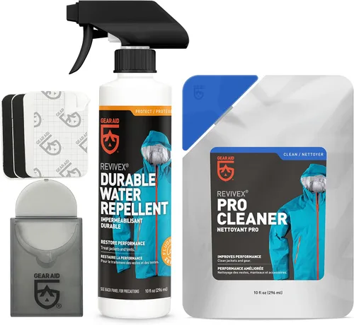Vista 6 de GEAR AID Kit de cuidado para ropa de abrigo con limpiador Revivex Pro y repelente de agua lavable Revivex
