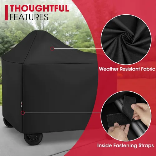 Vista 6 de Unicook Funda para parrilla compatible con parrillas Weber Performer Deluxe de 22 pulgadas, cubierta de barbacoa para exterior, resistente al agua