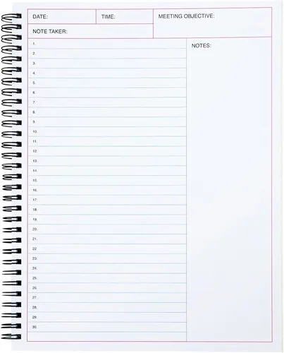 Vista 7 de Juvale Cuaderno de reuniones para el trabajo, cuaderno planificador encuadernado en espiral para planificador de trabajo y suministros de oficina
