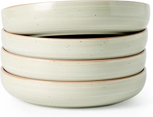 Vista 6 de famiware Milkyway - Juego de 4 cuencos para pasta, 33 onzas, hilo beige