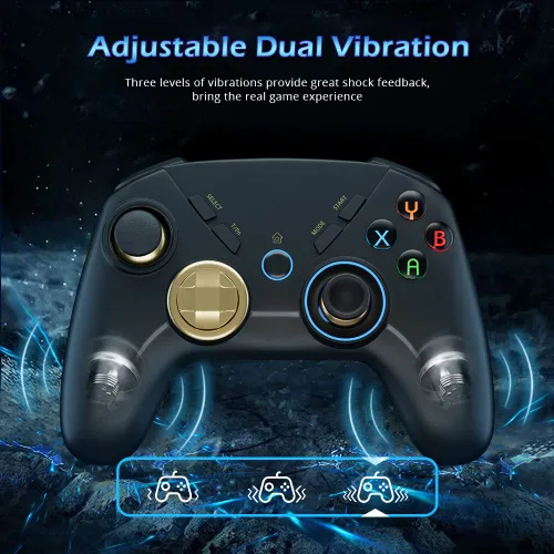 Vista 3 de Wireless PC Controller Controller for Windows781011MacOSiPhoneAndroidSwitchOLED Controller Wireless Gaming Controller with Adjustable LED Backlight