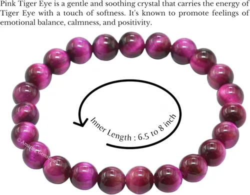 Vista 634 de Amazing Gemstone Pulsera de cristal para mujeres y hombres, pulsera de cristal curativo de protección, pulsera elástica con cuentas de piedras