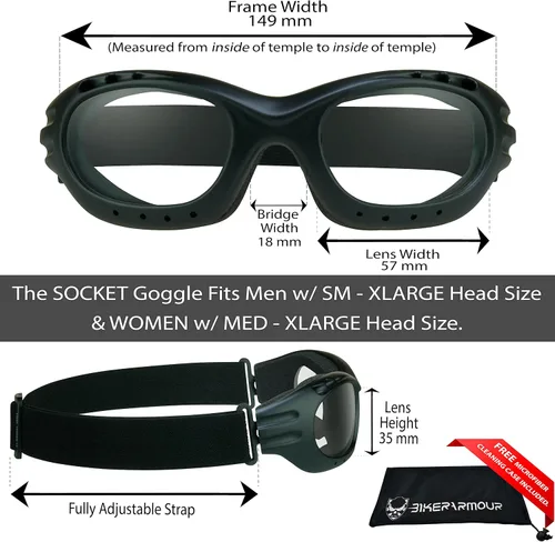 Vista 2 de Bikershades Gafas de Seguridad para Motocicleta para Hombre y Mujer. Lentes Polarizadas, Humo, Azul Espejado u Naranja, Lentes Amarillos