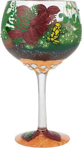 Vista 3 de Enesco Designs by Lolita Rainforest Terrarium Copa Artisan - Vaso de cóctel artesanal, 24 onzas, multicolor