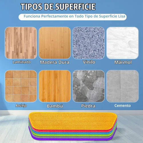 Vista 7 de HOMTOYOU Almohadillas reutilizables para mopa Swiffer PowerMop: 6 repuestos de almohadillas de microfibra para limpieza de suelos multisuperficie