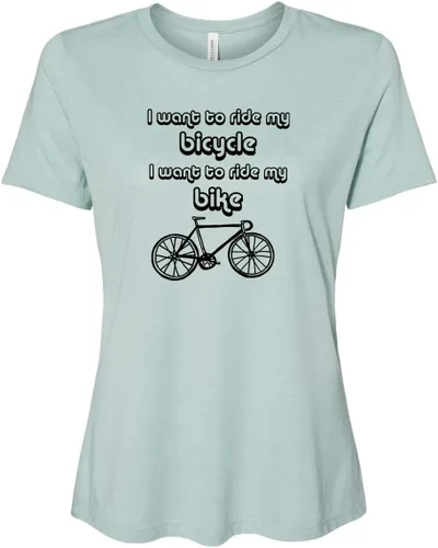Vista 15 de Cute Women's Screen Printed Crew Neck Tee, Shirts With Sayings, Dusty Blue or Olive