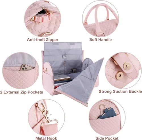 Vista 4 de Bolsa de viaje convertible para ropa, bolsa de transporte para hombres y mujeres, 2 en 1, maleta colgante para maleta, bolsa de viaje de negocios