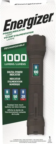 Vista 8 de Energizer Linterna LED recargable X1000 con indicador de encendido, linterna súper brillante, resistente al agua IPX4, luz resistente