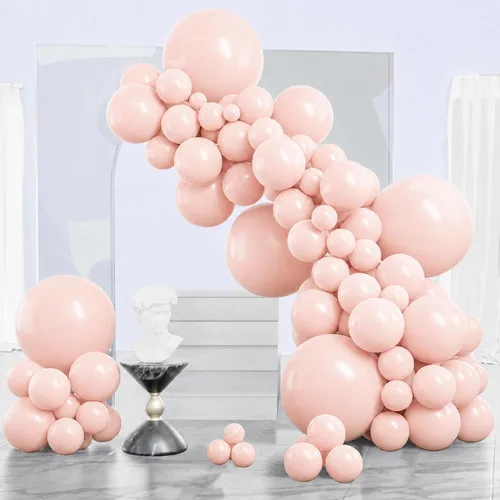 Vista 71 de PartyWoo - Globos de color nude, 140 unidades, color albaricoque, estilo bohemio, otoño, diferentes tamaños Albaricoque-f05