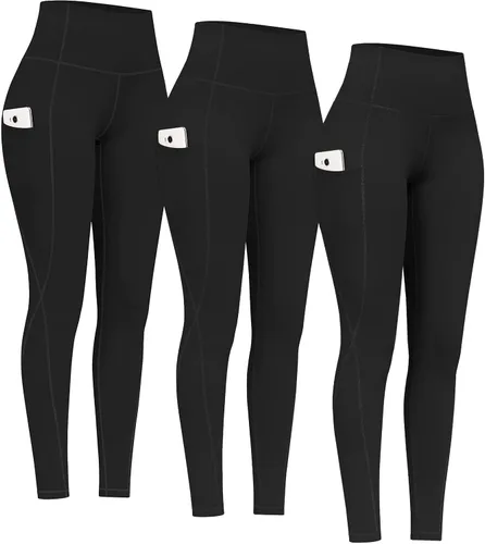 Vista 16 de PHISOCKAT Paquete de 2 pantalones de yoga de cintura alta con bolsillos, leggings de control de abdomen, leggings de yoga elásticos en 4 direcciones