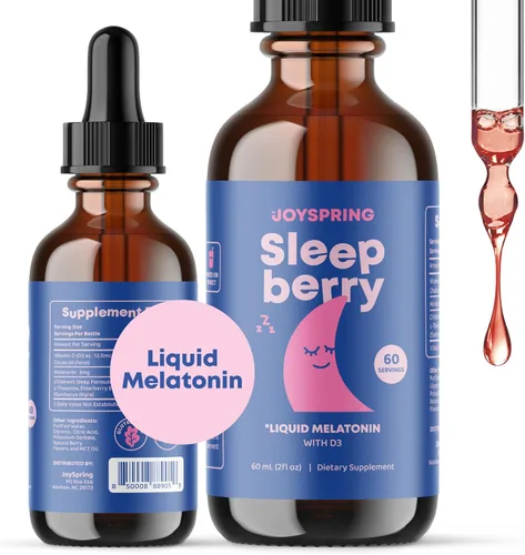 Vista 3 de JoySpring Zinc con suplementos de vitamina C para niños, refuerzo inmunológico para un sistema inmunológico apoyado y gotas de melatonina