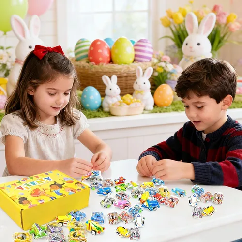Vista 6 de Vileafy 50 autos y aviones de tracción – Juguetes de caja del tesoro a granel para aula, recuerdos de fiesta para niños de 3 a 5 años, premios