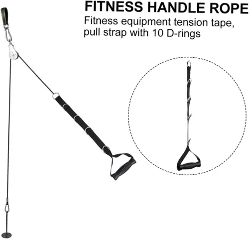 Vista 9 de Kisangel Bandas de resistencia de fitness resistentes, asas de tracción, cinta de tensión negra para equipos de fuerza y entrenamientos de bíceps, 2