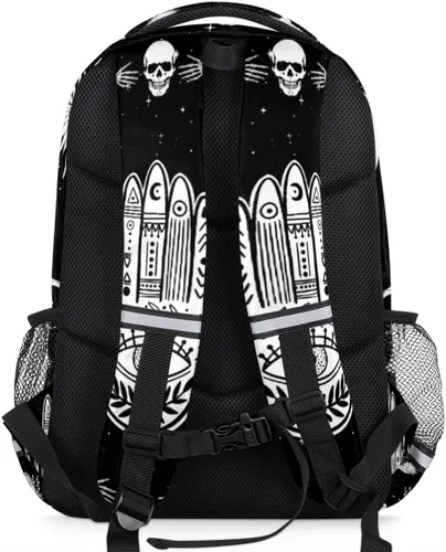 Vista 3 de FZDXZJJ Custom Name Backpack for Boys Girls Teens Space Skull Personalized 16 Inch Kids Backpack Galaxy Moon Middle Schoolbag Primary Elementary