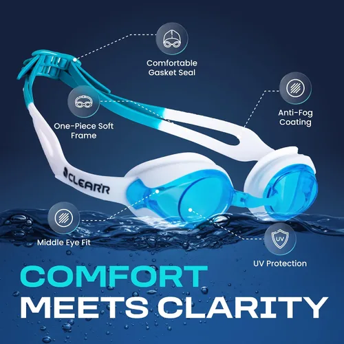 Vista 4 de Clear'r Dash Adult Swim Goggles