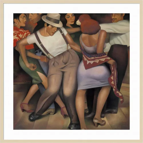 Vista 9 de Amanti Art Latino Jazz por Gary Kelley - Lienzo decorativo enmarcado en madera (21 pulgadas de ancho x 21 pulgadas de alto), marco natural esbelto