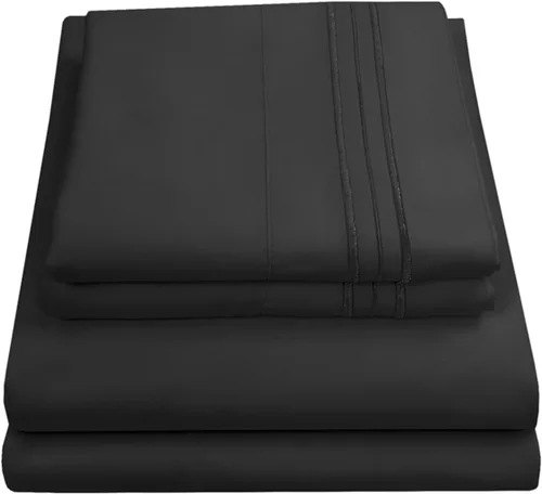 Vista 77 de Juego de sábanas extrasuaves de tamaño individual, ropa de cama transpirable y lujosa con correas elásticas integradas para las esquinas, colección