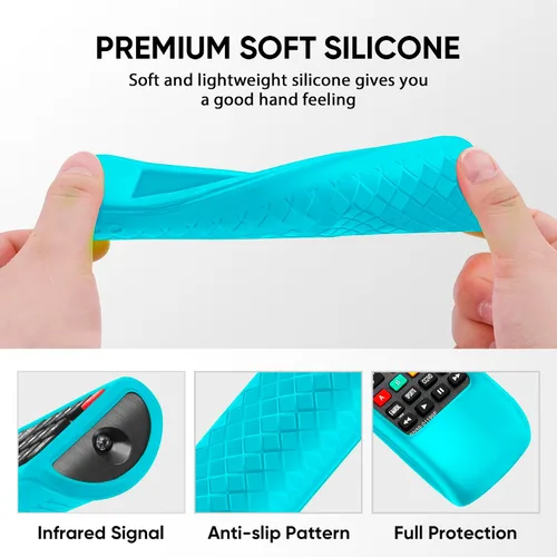 Vista 5 de Funda para control remoto Samsung TV, funda para control remoto Samsung para Smart TV, funda de silicona de repuesto universal con cordón que brilla