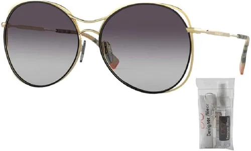 Vista 2 de BURBERRY BE3105 - Gafas de sol redondas para mujer paquete con kit de cuidado de gafas de cortesía de Designer iWear