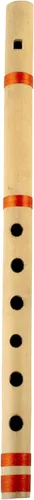 Vista 8 de Flauta de bambú de madera india auténtica de 14 pulgadas en clave "B", grabador de instrumentos musicales de viento de madera, Bansuri tradicional