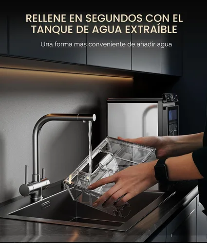 Vista 4 de ecozy Nugget - Máquina de hielo para encimera, primer panel inteligente a todo color de 44 libras/24 horas con control de aplicación, aislamiento