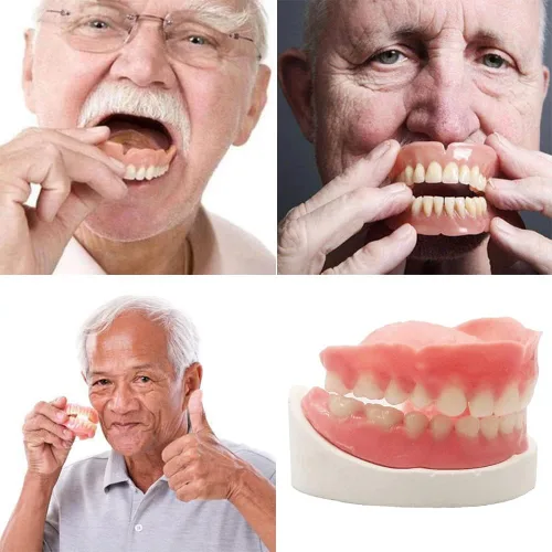 Vista 3 de Dentadura Hazlo Tú Mismo Juego Completo de Dientes Falsos Superiores e Inferiores para Mejorar tu Sonrisa