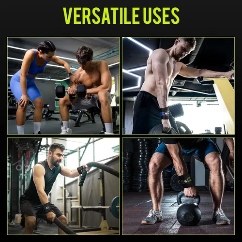 Vista 7 de Slim Panda Wrist Wraps for Powerlifting & Weightlifting - Adjustable 18" Straps with Thumb Loops Heavy Duty Wrist Support for Deadlift, Bench