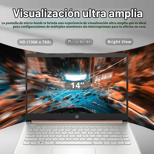 Vista 4 de HP 2022 Stream - Laptop BrightView HD de 14 pulgadas, Intel Celeron N4120, 4 GB de RAM, 64 GB SSD, gráficos Intel HD, cámara web 720p, 1 año Office