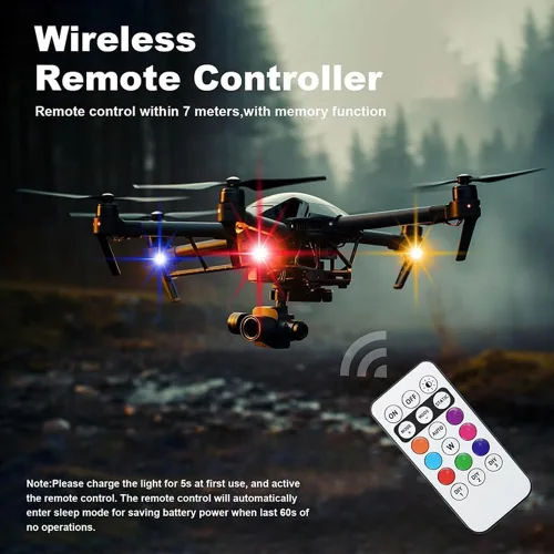 Vista 6 de Flyant Luces estroboscópicas LED inalámbricas con control remoto, 8 colores, impermeable, anticolisión, USB, luz de advertencia, luces LED