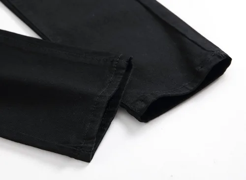 Vista 6 de Baylvn Pantalones de mezclilla para hombre, rasgados, desgastados, rectos, ajustados, casuales, a la moda