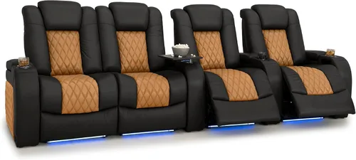 Vista 179 de Seatcraft Asiento de cine en casa Diamante Marrón Reclinable Individual