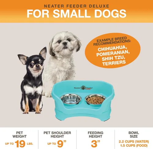Vista 2 de Neater Pet Brands Neater Feeder Deluxe Cuencos para Perros Elevad os a Prueba de Derrames para Perros Pequeños Menos de 19 lbs, Fabricado en EE.UU.