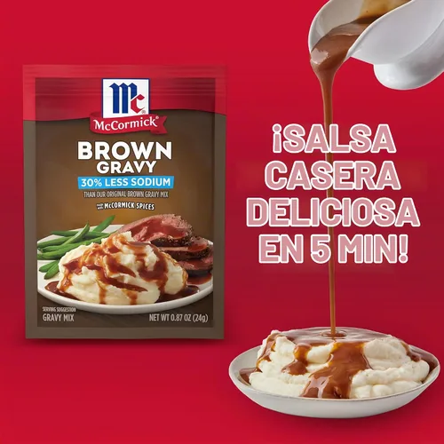 Vista 4 de McCormick - Mezcla de Brown Gravy, 30 % menos de sodio, 0.87 onzas