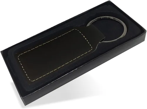 Vista 2 de LaserGram Llavero rectangular, araña viuda negra, grabado personalizado incluido (negro con oro)