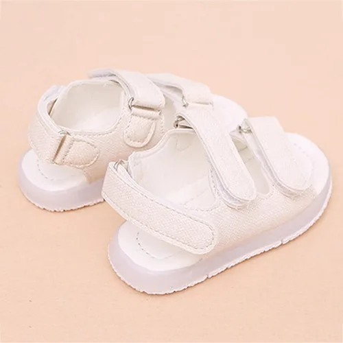 Vista 7 de Delicados mocasines para bebés y niñas, sandalias LED luminosas, sandalias deportivas para niños pequeños, zapatos de ocio con punta abierta