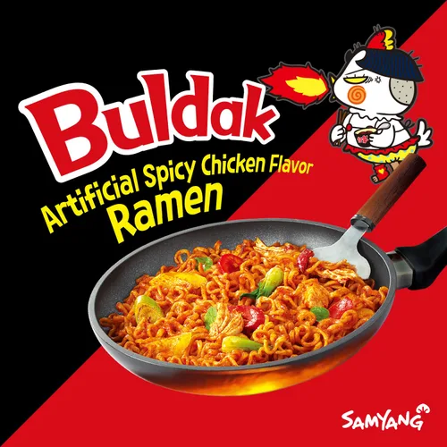 Vista 4 de Samyang Buldak - Fideos salteados de pollo picante (paquete de 6)