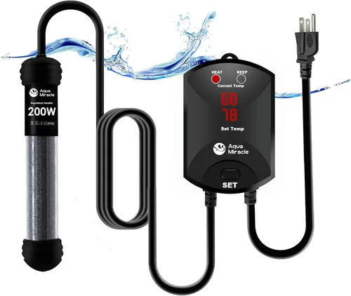 Vista 10 de AquaMiracle Calentador de acuario pequeño mejorado de 15 W, calentador de tanque de peces, calentador de tortuga, súper mini calentador de acuario