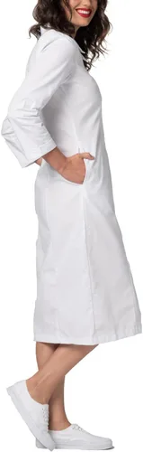 Vista 3 de Adar - Vestido de uniforme médico universal para mujer, vestido con cuello bordado