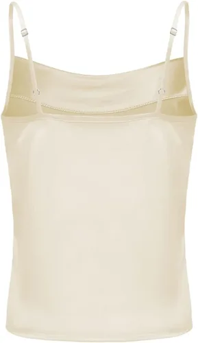 Vista 4 de TOUTOUAI - Blusas de tirantes de satén con cuello holgado para mujer